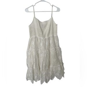 Lumiere White tiered dress Size L